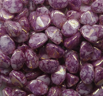 PI-03000-15496 Pinch Bead 5x3 mm Chalk White Terracotta Purple color 03000-15496