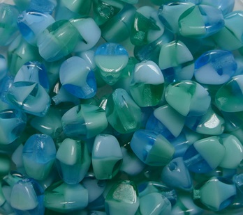 PI-LG003 Pinch Beads 5x3 mm Mixed Aqua Turquoise Green color LG003