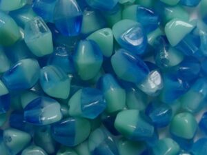 PI-LG0006 Mixed Sapphire Turquoise Green Pinch beads. 10 gram - Afbeelding 1