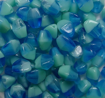 PI-LG006 Pinch Beads 5x3 mm Mixed Sapphire Turquoise Green color LG006