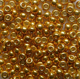 m-8-4203 Miyuki Rocailles 8-0 Duracoat Galvanized Yellow Gold color 4203