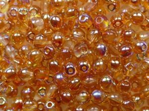 03-R-00030-98535 Crystal Brown Orange Rainbow Round 3 mm. 100 Pc. - Afbeelding 1