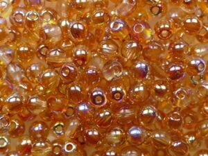 03-R-00030-98535 Crystal Brown Orange Rainbow Round 3 mm. 100 Pc.