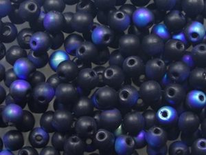 03-R-23980-28701 Matte Jet AB Round 3 mm. 100 Pc.