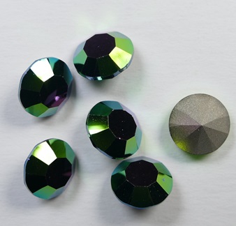 PrC-39-CPG Crystal Peacock Green Preciosa Maxima Chatons SS39, 8 mm