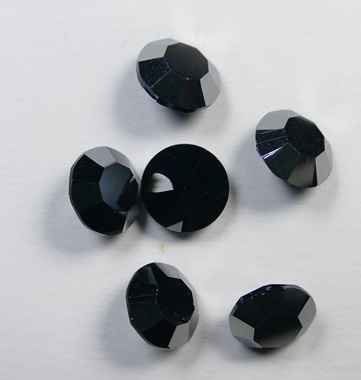 PrC-39-HEMu Jet Hematite Unfoiled Preciosa Maxima Chatons SS39, 8 mm