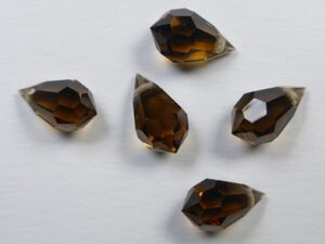 PrD-681-6-TOSM Smoked Topaz Preciosa Drop, 6x10 mm - Afbeelding 1