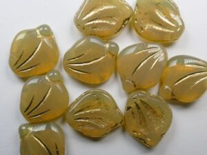 0040271 Topaz Opal Gold Striped Peony Petals 7 Pc.