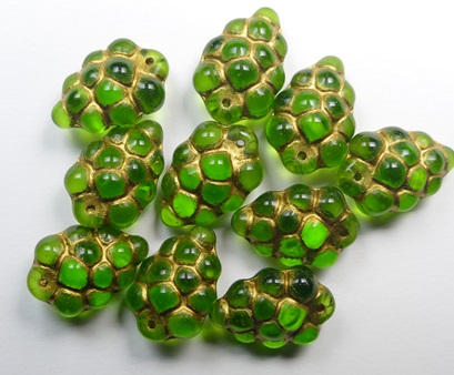 0100619 Yellow Peridot Gold Washed Druiventrosje color 50410-54302