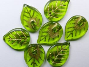 0100621 Olivine Gold Washed Blaadje, Apple Leaves 7 Pc. - Afbeelding 1