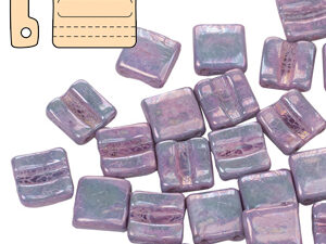 FX-03000-15001 Chalk White Nebula 2-Hole Fixer Bead Horizontaal 5 gr. - Afbeelding 1