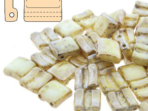 FX-03000-43500 Chalk White Rembrandt Luster 2-Hole Fixer Bead Horizontaal 5 gr.