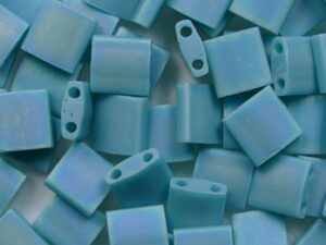 TL-0412FR Opaque Matte Turquoise Green AB Miyuki Tila Beads 5x5 mm