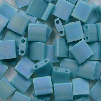 TL-0412FR Opaque Matte Turquoise Green AB Miyuki Tila Bead color 412FR