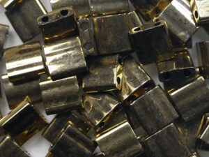 TL-0457 Metallic Dark Bronze Miyuki Tila Beads 5x5 mm