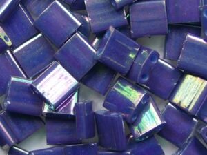 TL-1898 Opaque Purple Gray AB Luster Miyuki Tila Beads 5x5 mm