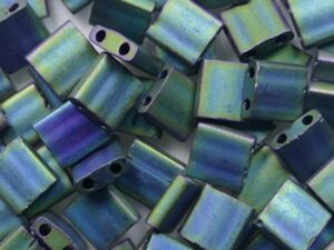 TL-2064 Matte Metallic Blue Green Iris Miyuki Tila Beads 5x5 mm