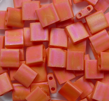 TL-406FR Opaque Matte Orange AB Miyuki Tila Bead color 406FR