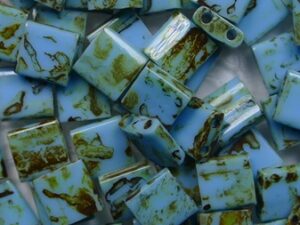 TL-4514 Opaque Seafoam Green Picasso Miyuki Tila Beads 5x5 mm