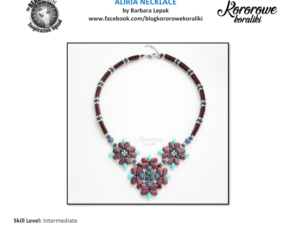 C Aliria Necklace by Barbara Lepak Free Pattern bij Paisley Duo, SuperDuo, GemDuo of Candy Beads