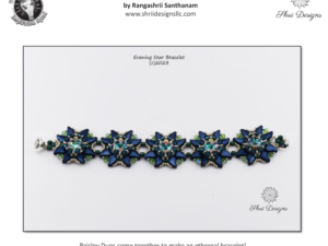 0 Evening Star Bracelet by Rangashrii Santhanam Free Pattern bij 4 mm Bicones, Paisley Duo's of 14 mm Rivoli's - Afbeelding 1