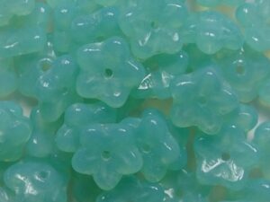 0100618 Druk Flower Caps Opal Aqua Green 7 mm. 35 Pc