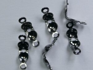 0160034 Antraciet kalotje met dubbel oogje, beadtip, 20 Pc.