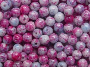 03-R-03000-48502 Chalk White Happy Splatter Round 3 mm. 100 Pc.