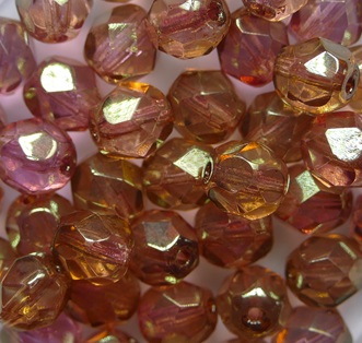 FP1-06-00030LK Crystal Pink Luster Firepolish 6 mm color LK00030