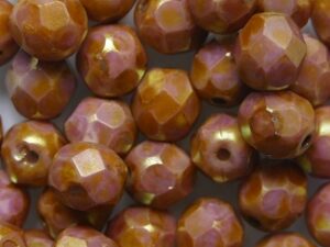 FP1-06-02010AK Luster Opaque Rose Gold Topaz Czech Glass Facet Firepolish 6 mm 25 stuks - Afbeelding 1