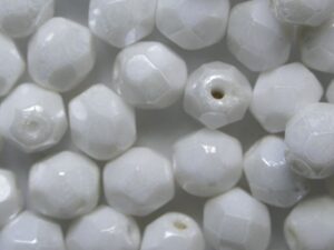 FP1-06-03000L Chalk White Luster Czech Glass Facet Firepolish 6 mm 25 stuks