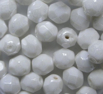 FP1-06-03000L Chalk White Luster Firepolish 6 mm color 03000L