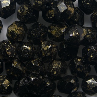 FP1-06-23980GM Gold Marbled Jet Firepolish 6 mm color GM23980