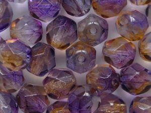 FP1-06-3114K Dual Coated Cantaloupe Grape Czech Glass Facet Firepolish 6 mm 25 stuks
