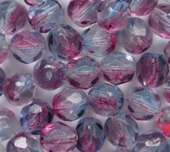FP1-06-3313K Dual Coated Aqua-Fuchsia Firepolish 6 mm color K3313