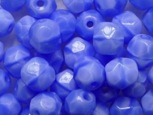 FP1-06-34010 Opaque Coral Sapphire Czech Glass Facet Firepolish 6 mm 25 stuks - Afbeelding 1