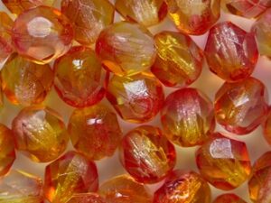 FP1-06-3912K Dual Coated Fuchsia Lemon Czech Glass Facet Firepolish 6 mm 25 stuks