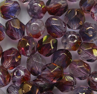 FP1-06-91011CR Luster Golden-Purple-Crystal Firepolish 6 mm color 91011CR