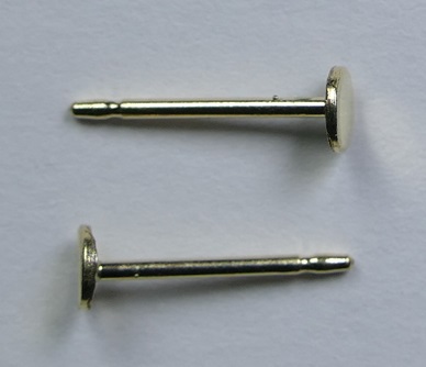 GF10R Goldfilled oorsteker met 3 mm rond plaatje, zonder achterkantje