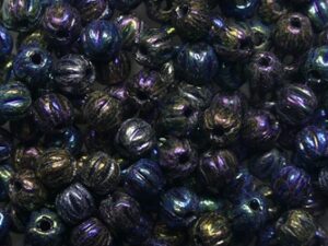 MB-03-23980-21405 Jet Rainbow Iris Melon Beads 3 mm 50 Pc.