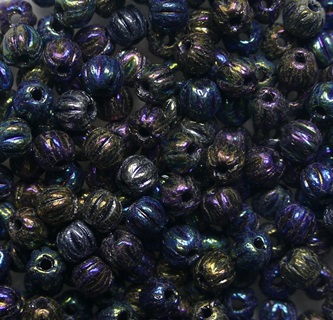MB-03-23980-21405 Jet Rainbow Iris Melon Beads 3 mm color 23980-21405