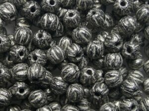 MB-03-23980-81002 Jet Old Silver Melon Beads 3 mm 50 Pc.