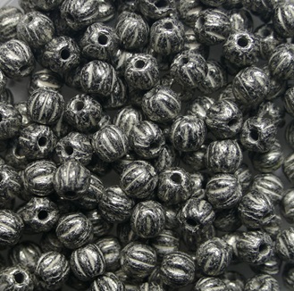 MB-03-23980-81002 Jet Old Silver Melon Beads 3 mm color 23980-81002