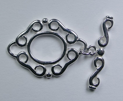 S34178 Sterling Zilver opengewerkte Toggle Clasp 19,6x24,4 mm