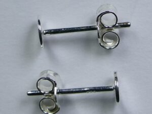 S3604 Sterling Zilveren oorstekers met 4 mm rond plaatje - Afbeelding 1