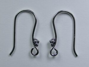S6313 Sterling Zilveren Granular Flower oorhaakjes, 10,7x16 mm - Afbeelding 1