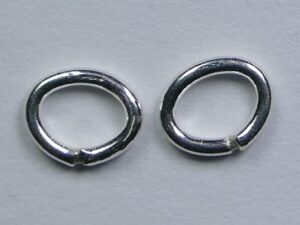 SJSR450 Sterling Zilveren gesloten ovale jumpringetjes 4x5 mm, 2 stuks - Afbeelding 1