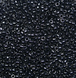 TR-15-0344 Black Lined Crystal Toho Rocailles 15-0 color 344