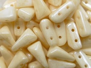 VX-02010-14413 Alabaster Champagne Luster 2-Hole Vexolo Beads 5x8 mm