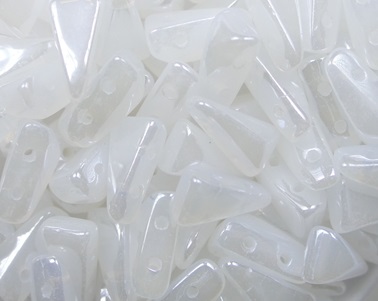 VX-02010-21402 White Alabaster Iris Sfinx Vexolo Beads 5x8 mm color 02010-21402 VX-02010-21402 White Alabaster Iris Sfinx 2-Hole Vexolo Beads 5x8 mm